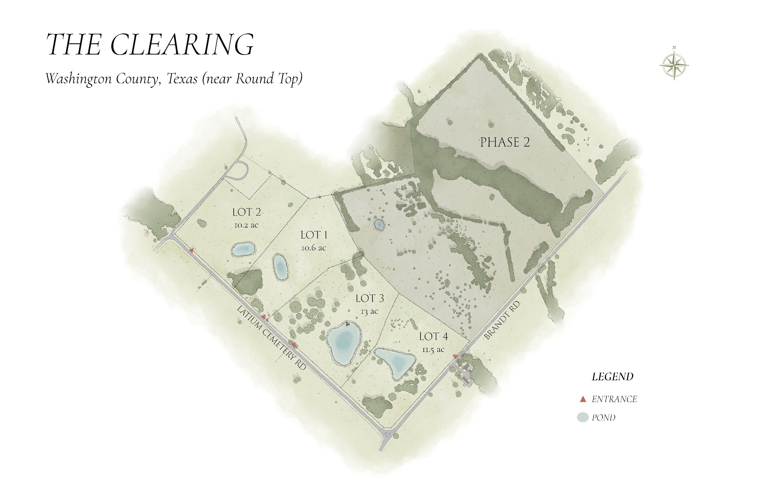 The Clearing — four private estates in Washington County, Texas