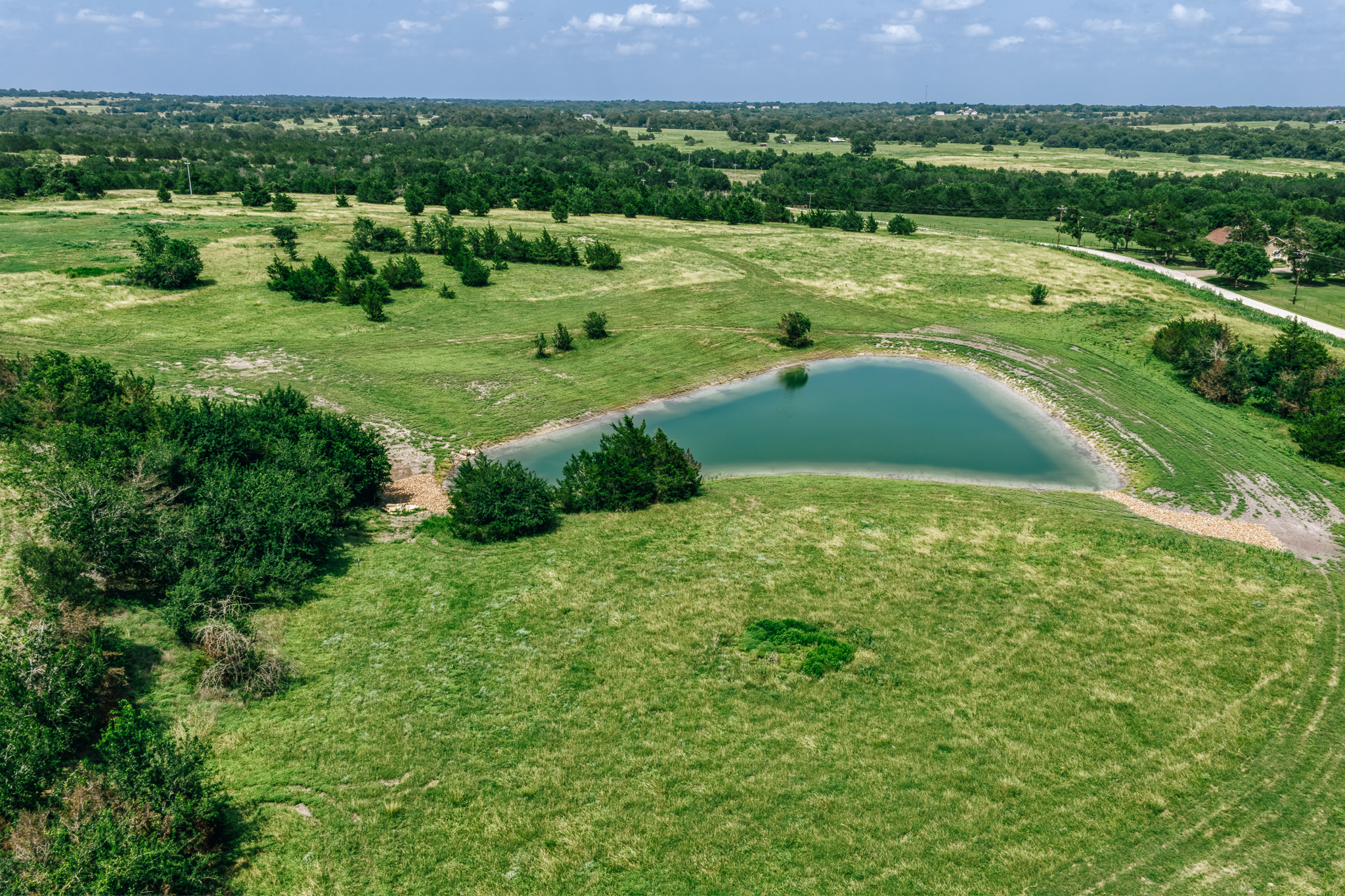 Aerial of The Clearing property — Burton, Washington County, Texas